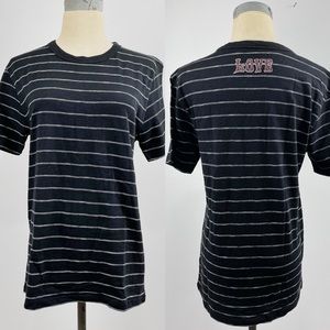 Zadig & Voltaire Petra Stripe Love T-Shirt Short Sleeve Black White